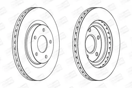 Диск тормозной передний (кратно 2шт.) Jeep Compass (06-), Patriot (07-17)/ Mitsubishi ASX (09-) CHAMPION 562790CH