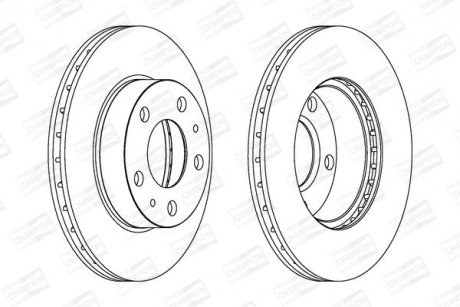 Диск тормозной передний (кратно 2шт.) CITROEN JUMPER Van (230L) (94-02)/FIAT DUCATO (250_) (06-) CHAMPION 563021CH