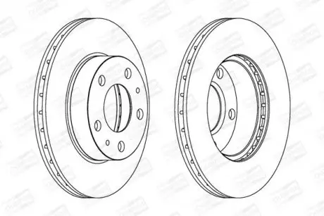 Диск гальмівний передній (кратно 2) Citroen Jumper Van (230L) (94-02) / Fiat Ducato (250_) (06-) CHAMPION 563021CH