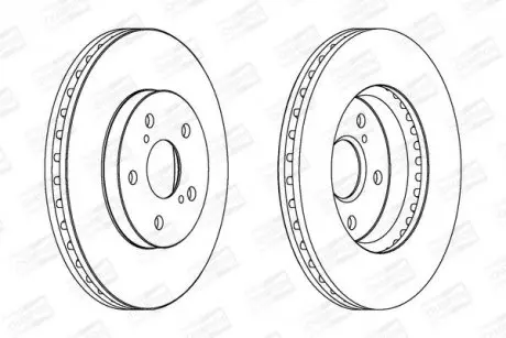 Диск тормозной передний (кратно 2) Toyota Camry CHAMPION 563047CH
