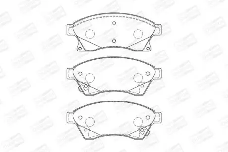 Колодки тормозные дисковые передние CHEVROLET AVEO Saloon (T300) 11-, CRUZE (J300) 09-|OPEL ASTRA J (P10) 09-15 CHAMPION 573332CH