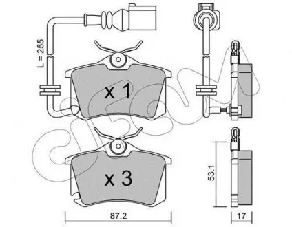 Тормозные колодки зад. Caddy III/IV/Passat/Audi A4/A6 (Lucas) CIFAM 822-100-4