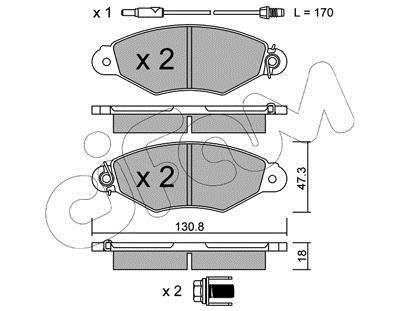 Тормозные колодки пер. Kangoo 97-08 (Bosch) (с датчиком) CIFAM 822-253-1