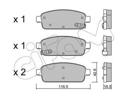 Тормозные колодки зад. AVEOC/AMPERA/ASTRA 1.3D-2.0D 09- CIFAM 822-840-0