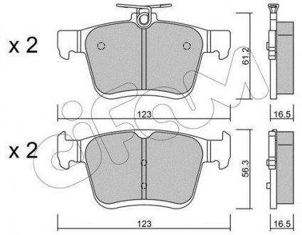 Тормозные колодки зад. VW Golf VII 13-(ATE) CIFAM 822-951-0