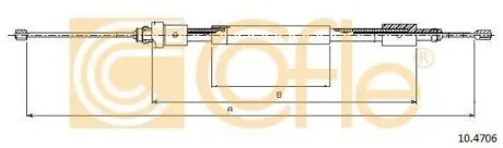 Трос ручного тормоза зад. Berlingo/Partner 96-99 Пр. (>ch.08393) COFLE 104706