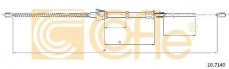 Трос ручних гальм(барабан) Seat Ibiza, VW Polo, 1 COFLE 107140