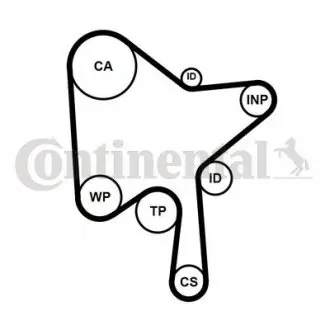 Комплект ремня грм + Помпа CONTINENTAL CT1216WP2