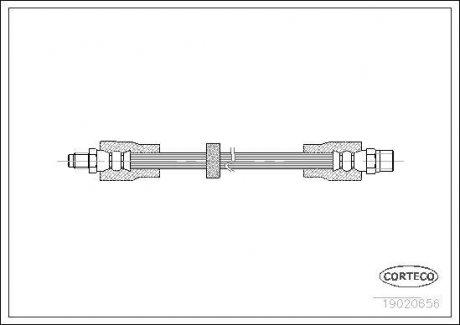 Шланг гальмівний (задній) Audi 100/A6 1.8-2.8 90-97 (205mm) CORTECO 19020656 (фото 1)