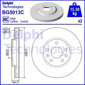 Компл. тормозных дисков (2шт) Перёд Левая/Правая RENAULT MEGANE IV, TALISMAN 1.3-1.7D 11.15- Delphi BG5013C