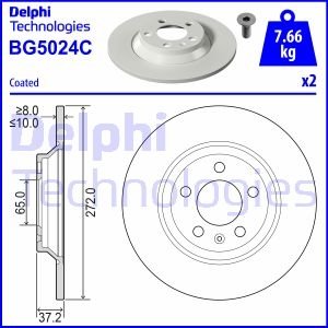 Компл. тормозных дисков (2шт) задняя Левая/Правая AUDI A1 VW POLO VI 2.0 11.17- Delphi BG5024C