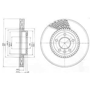 Диск гальмівний (передній) VW T5 03-09 (333x32.5) (R17) Delphi BG9892