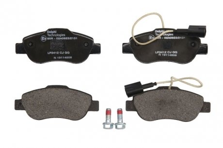 Комплект тормозных колодок Перёд FIAT 500, 500 C FORD KA 1.2/1.3D 07.07- Delphi LP3412