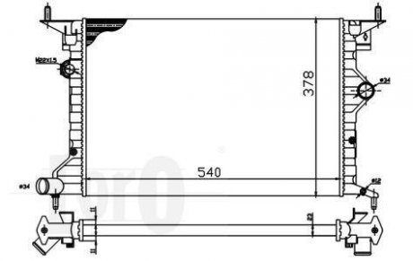 Радіатор охолодження двигуна VECTRA B 1.6 94- DEPO 037-017-0035