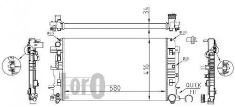 Радиатор води Sprinter/Crafter 06- DEPO 054-017-0035
