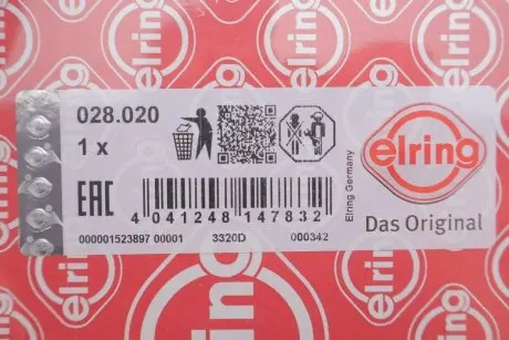 Прокладка ГБЦ Fiat Doblo 1.9D 01-(0.80mm) ELRING 028.020
