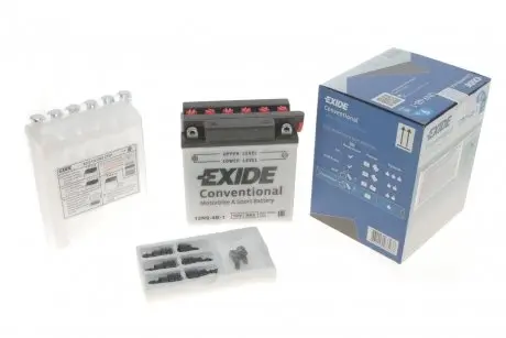Акумуляторна батарея 9Ah/85A (135х75х139/+L/B0) (мото) (сухозаряджений) EXIDE 12N9-4B-1