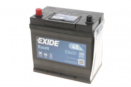 Акумуляторна батарея 45Ah/330A (220x135x225/+L/B1) Excell Азія EXIDE EB451 (фото 1)