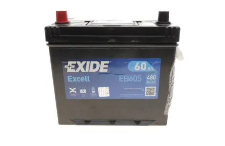 Аккумуляторная батарея 60Ah/480A (230x173x222/+L/B01) Excell Азия EXIDE EB605