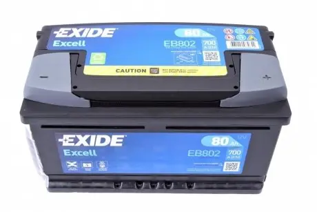 АКБ 6СТ-80 R+ (пт700) (необслуж)(315х175х175) EXCELL EXIDE EB802