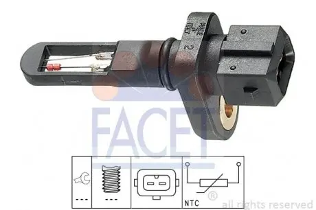 Датчик температури повітря Audi A3/A4/A6 / VW Bora/Golf/Passat 1.6-2.8 i/T 94-> FACET 10.4001