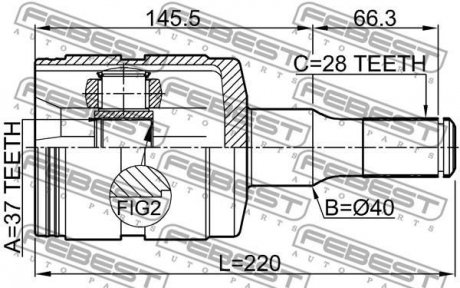 Шрус внутрішній 37x40x28 FEBEST 3611H3