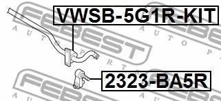 Втулка заднього стабілізатора комплект d19.6 FEBEST VWSB5G1RKIT