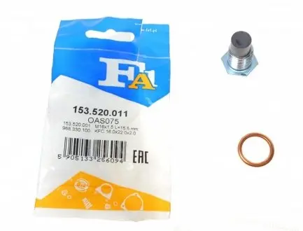Пробка поддона масляного M16x1.5 L=15,5 (Fischer) Fischer Automotive One Fischer Automotive One (FA1) 153.520.011