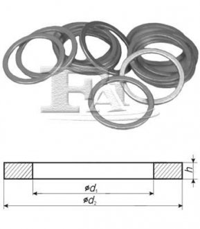 Прокладка пробки сливного масляного поддона Honda/Hyundai/Kia/Suzukii (14x22x2) (к-кт 10шт) Fischer Automotive One (FA1) 372.980.010