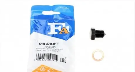 Пробка поддона масляного (к-т) VAG M14x1.5 L=15 (Fischer) Fischer Automotive One Fischer Automotive One (FA1) 518.470.011