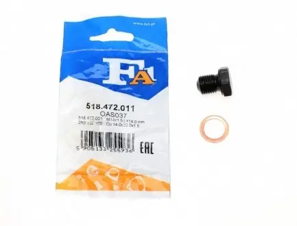 Пробка поддона масляного M14x1.5 L=14.4 (Fischer) Fischer Automotive One Fischer Automotive One (FA1) 518.472.011