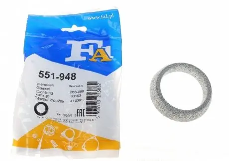 Прокладка выхлопной трубы Subaru Legacy 2.0/2.5 98-09 (65x82.1x17.3) (кольцо) Fischer Automotive One (FA1) 551-948