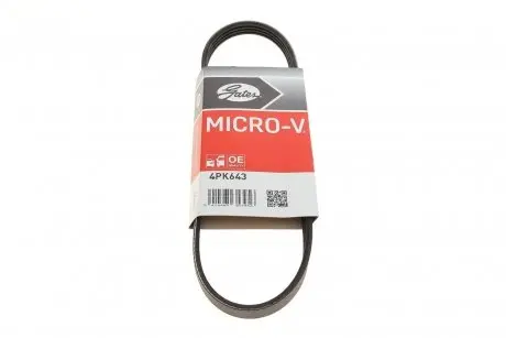 Ремінь генератора Chevrolet Cobalt/Mazda 626 1.5-2.0 86- Gates 4PK643