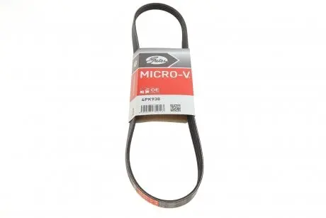 Ремінь генератора Fiat Fiorino 1.4/1.6i 93-01/Mitsubishi Galant 1.8/2.0 87-03/Toyota Hilux 2.4 97-05 Gates 4PK938