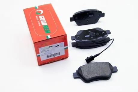 Гальмівні колодки передні Doblo 05-10 (грузовой)(123x53.3x18)(з датчиком) GOODREM RM1161