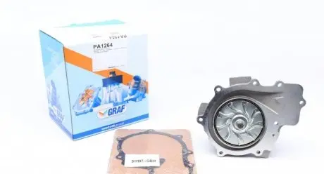Помпа води MB Sprinter 906 2.2CDI OM651 06- (перемикається) (B/B) (9 лоп) (6 кан) GRAF PA1264