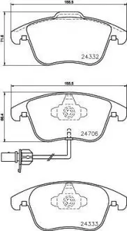 Тормозные колодки дисковые комплект; передн. HELLA 8DB355013861