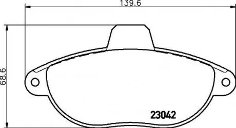 Гальмівні колодки пер. Jumpy/Scudo/Expert 96- (Bendix) HELLA 8DB355019-251