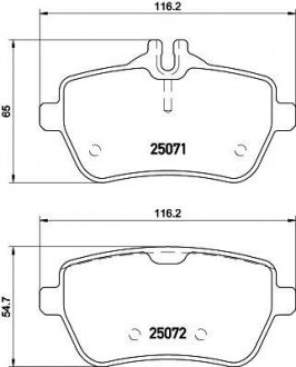 Гальмівні колодки зад. MB SL R231 12- HELLA 8DB355020-471 (фото 1)