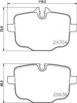 Тормозные колодки дисковые комплект; задн. HELLA 8DB355024921