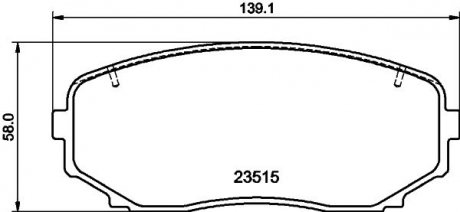 Тормозные колодки дисковые комплект; передн. HELLA 8DB355032941