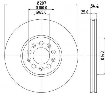 Диск гальмівний з покриттям PRO; передн. HELLA 8DD355107611