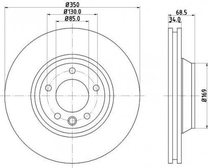 Тормозной диск перед Audi Q7 Пр HELLA 8DD355109-761