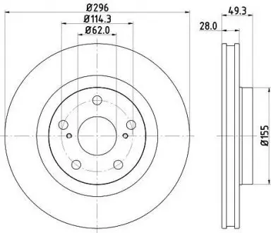 Гальмівний диск перед. Auris/Prius/Raw4 06- HELLA 8DD355118561