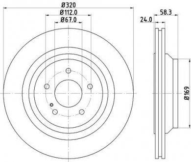 Тормозной диск зад. W221/C216 05-13 2.2-5.5 (PRO) HC HELLA 8DD355128751