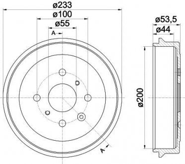 Барабан гальмівний; задн. HELLA 8DT355300581