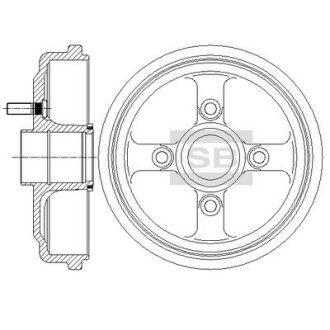 Барабан гальмівний Chevrolet Aveo 1.5 (SANGSIN) Hi-Q (SANGSIN) SD3046