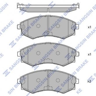 Комплект гальмівних колодок з 4 шт. дисків Hi-Q (SANGSIN) SP1054-F