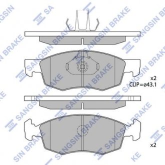 Комплект тормозных колодок из 4 шт. дисков Hi-Q (SANGSIN) SP1198 (фото 1)