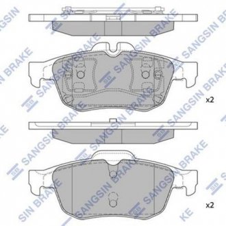 Комплект тормозных колодок из 4 шт. дисков Hi-Q (SANGSIN) SP1396 (фото 1)